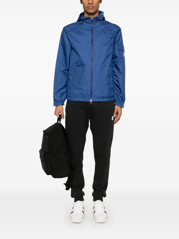 Moncler Blue Hooded Windbreaker Jacket | Browns Sport Jackets & Windbreakers