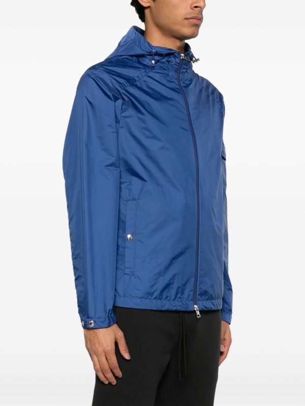 Moncler Blue Hooded Windbreaker Jacket | Browns Sport Jackets & Windbreakers