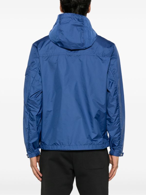 Moncler Blue Hooded Windbreaker Jacket | Browns Sport Jackets & Windbreakers