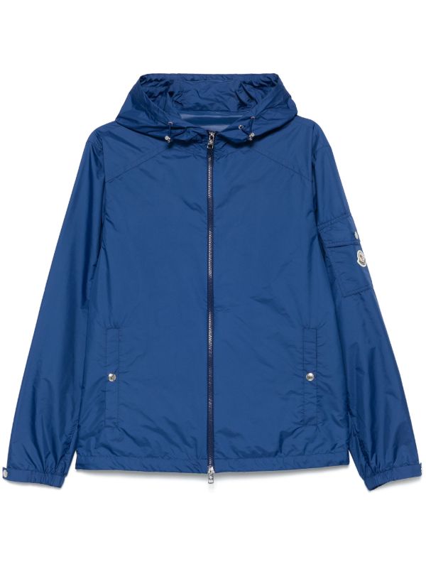 Moncler Blue Hooded Windbreaker Jacket | Browns Sport Jackets & Windbreakers