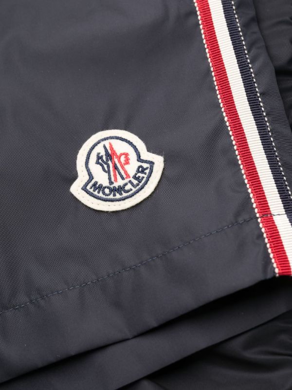 Moncler Blue Logo-Appliqué Swim Shorts | Browns Swim & Board Shorts