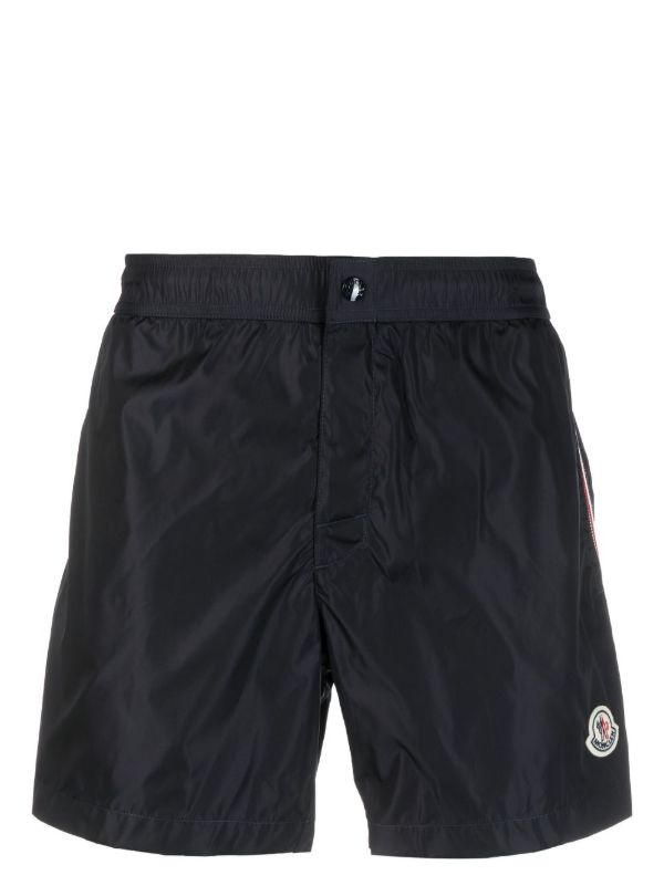 Moncler Blue Logo-Appliqué Swim Shorts | Browns Swim & Board Shorts