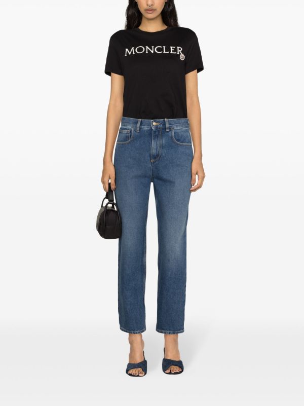 Moncler Blue Mid-Rise Straight-Leg Jeans | Browns Straight-Leg Jeans