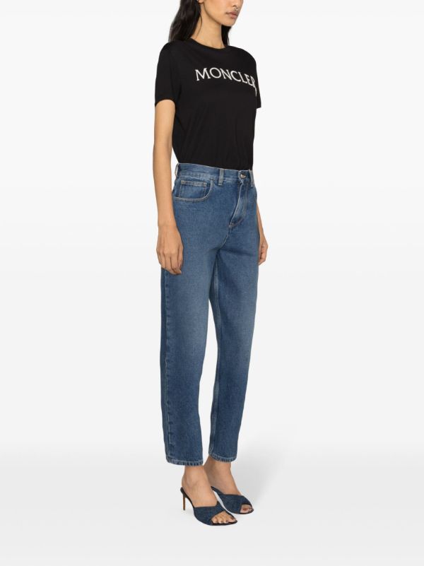 Moncler Blue Mid-Rise Straight-Leg Jeans | Browns Straight-Leg Jeans