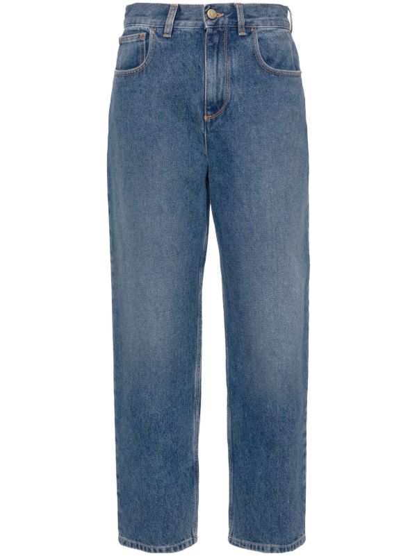 Moncler Blue Mid-Rise Straight-Leg Jeans | Browns Straight-Leg Jeans