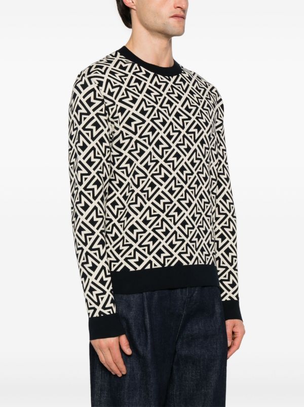 Moncler Blue Monogram Sweater | Browns Knitted Sweaters