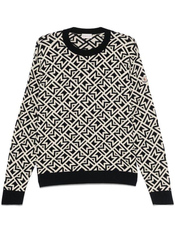 Moncler Blue Monogram Sweater | Browns Knitted Sweaters