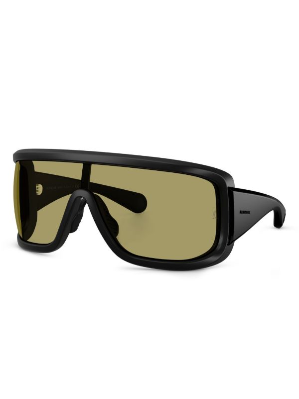 Moncler Eyewear Black Snowseeker Rectangle Frame Sunglasses | Browns Sunglasses