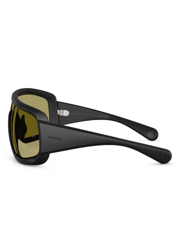 Moncler Eyewear Black Snowseeker Rectangle Frame Sunglasses | Browns Sunglasses