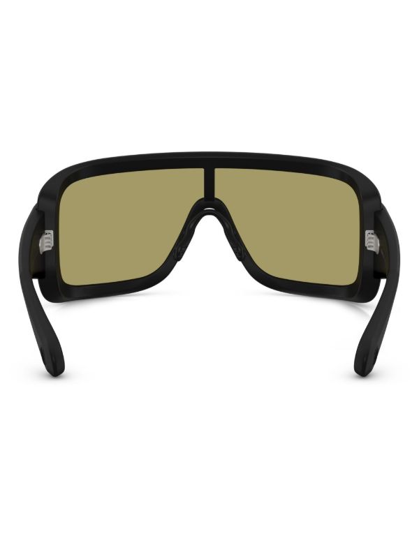 Moncler Eyewear Black Snowseeker Rectangle Frame Sunglasses | Browns Sunglasses