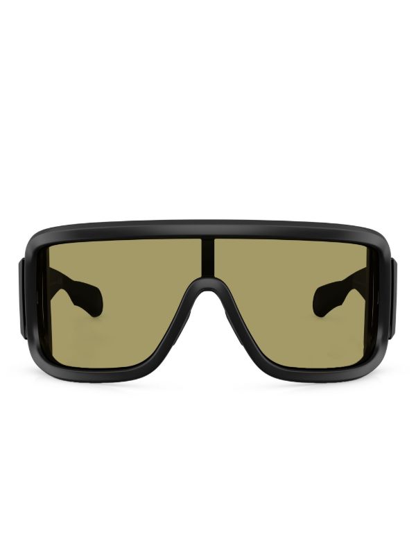 Moncler Eyewear Black Snowseeker Rectangle Frame Sunglasses | Browns Sunglasses