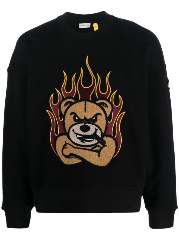 Moncler Genius Black Graphic-Print Crew-Neck Sweatshirt | Browns Sweatshirts