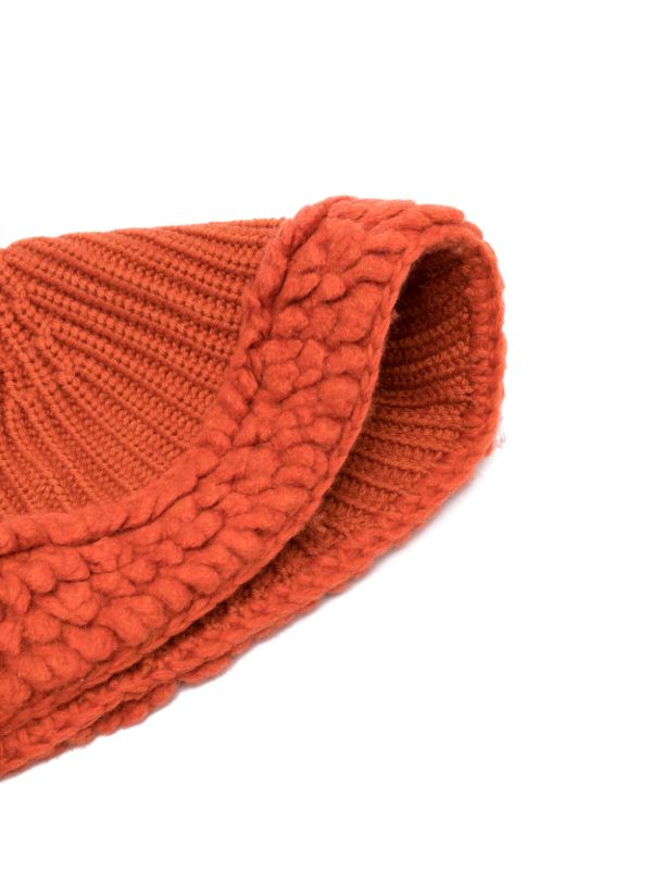 Moncler Genius X Salehe Bembury Orange Ribbed-Knit Beanie Hat | Browns Hats