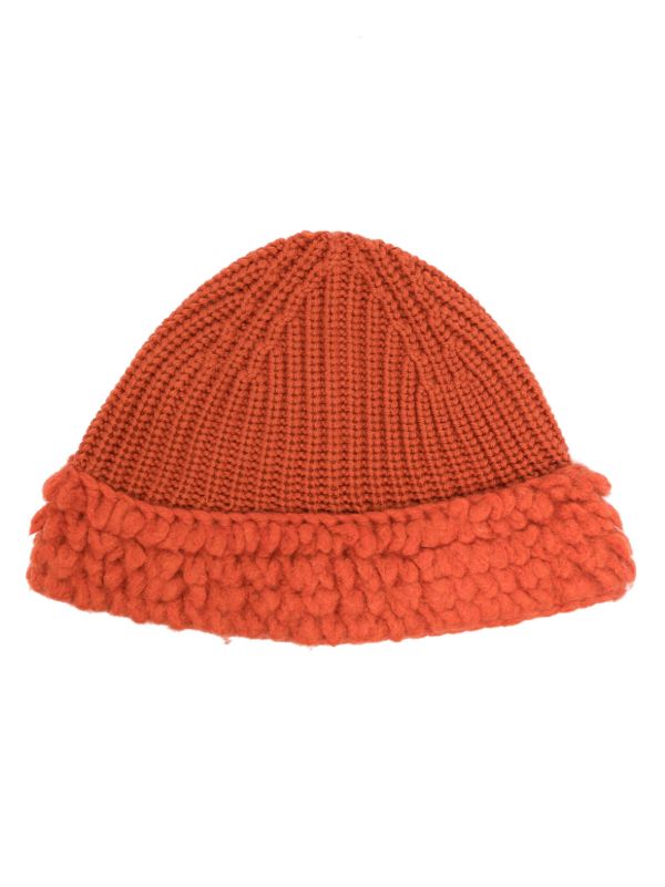Moncler Genius X Salehe Bembury Orange Ribbed-Knit Beanie Hat | Browns Hats