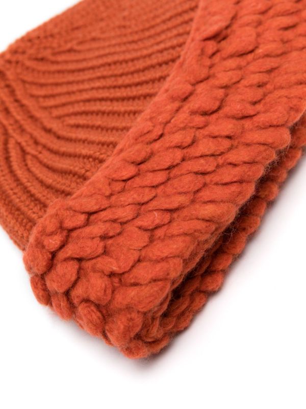 Moncler Genius X Salehe Bembury Orange Wool Beanie Hat | Browns Hats
