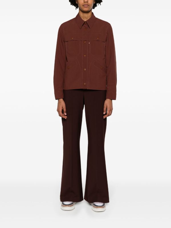 Moncler Grenoble Brown Pochet Shirt Jacket | Browns Fitted Jackets