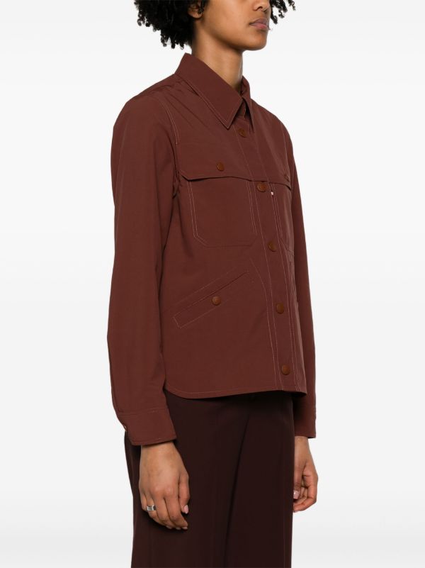 Moncler Grenoble Brown Pochet Shirt Jacket | Browns Fitted Jackets