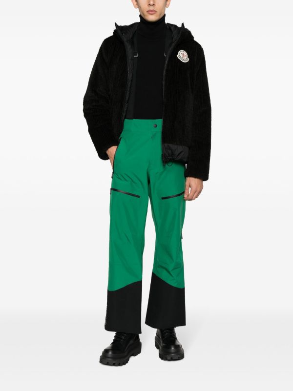 Moncler Grenoble Green Panelled Ski Trousers | Browns Ski Bottoms
