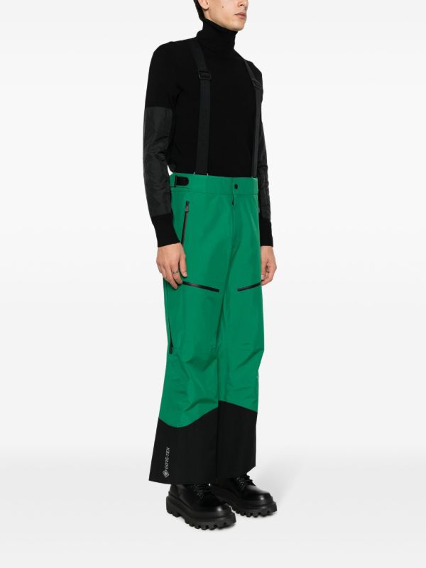 Moncler Grenoble Green Panelled Ski Trousers | Browns Ski Bottoms