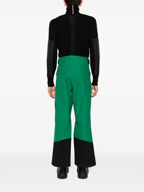Moncler Grenoble Green Panelled Ski Trousers | Browns Ski Bottoms