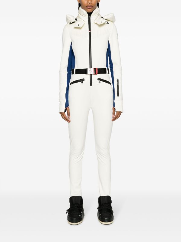 Moncler Grenoble White Padded Hooded Ski Jumpsuit | Browns Ski All-In-One
