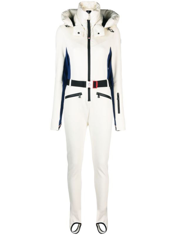 Moncler Grenoble White Padded Hooded Ski Jumpsuit | Browns Ski All-In-One