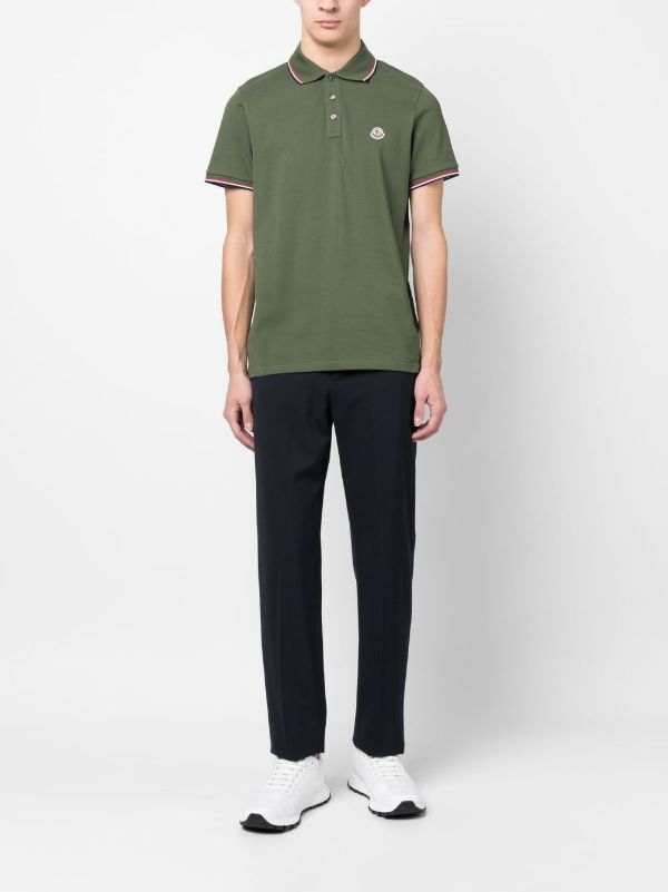 Moncler Logo-Patch Polo Shirt | Browns Polo Shirts