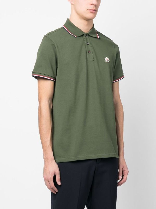 Moncler Logo-Patch Polo Shirt | Browns Polo Shirts