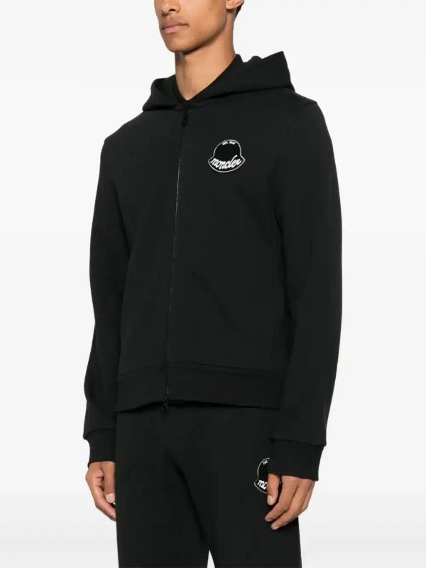 Moncler Logo-patch Zip-up Hoodie | Browns Hoodies