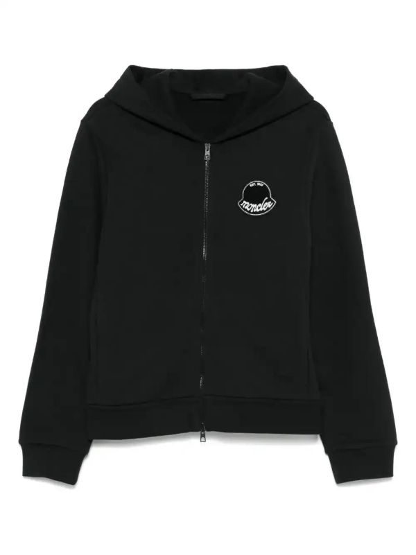 Moncler logo-patch zip-up hoodie | Browns Hoodies