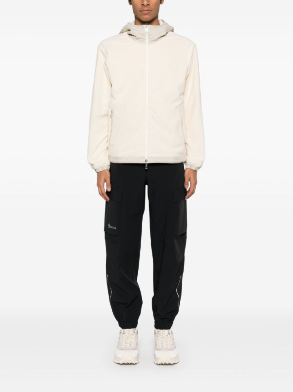 Moncler Neutrals Zip-Up Hooded Jacket | Browns Sport Jackets & Windbreakers