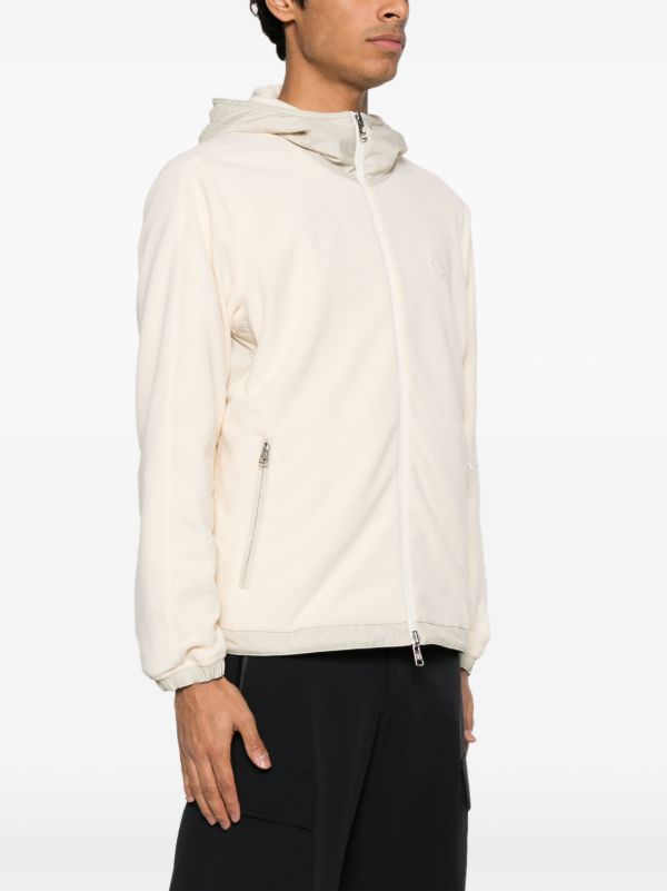 Moncler Neutrals Zip-Up Hooded Jacket | Browns Sport Jackets & Windbreakers