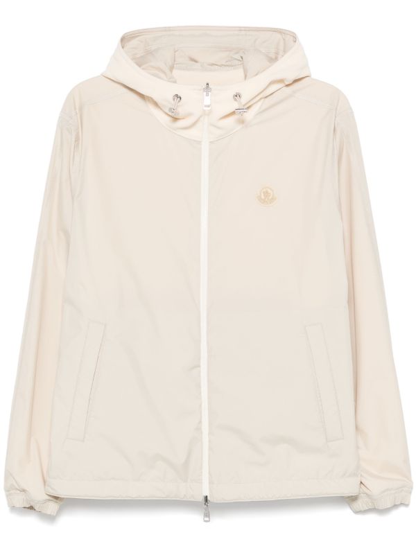 Moncler Neutrals Zip-Up Hooded Jacket | Browns Sport Jackets & Windbreakers