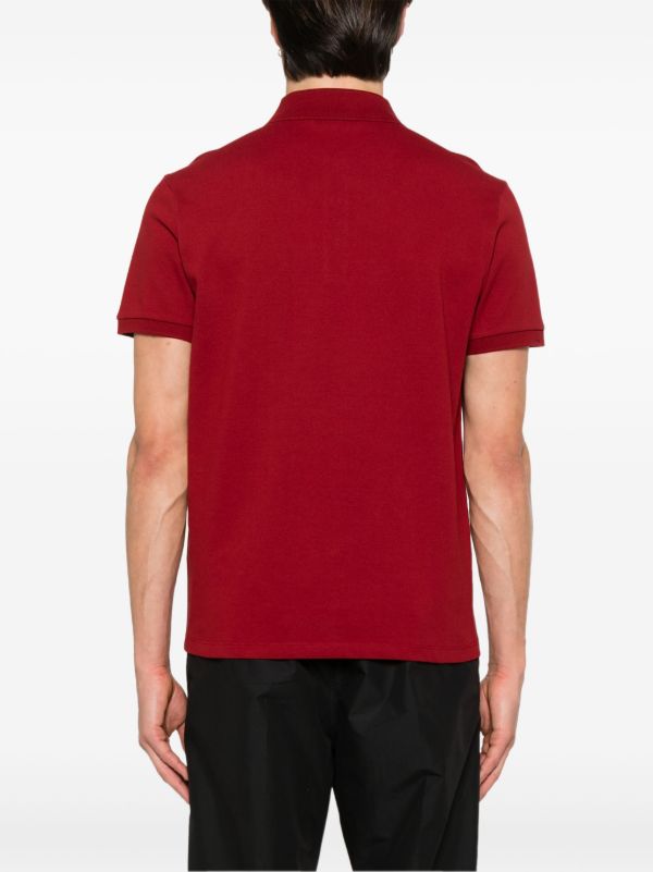 Moncler Red Logo-Appliqué Polo Shirt | Browns Polo Shirts