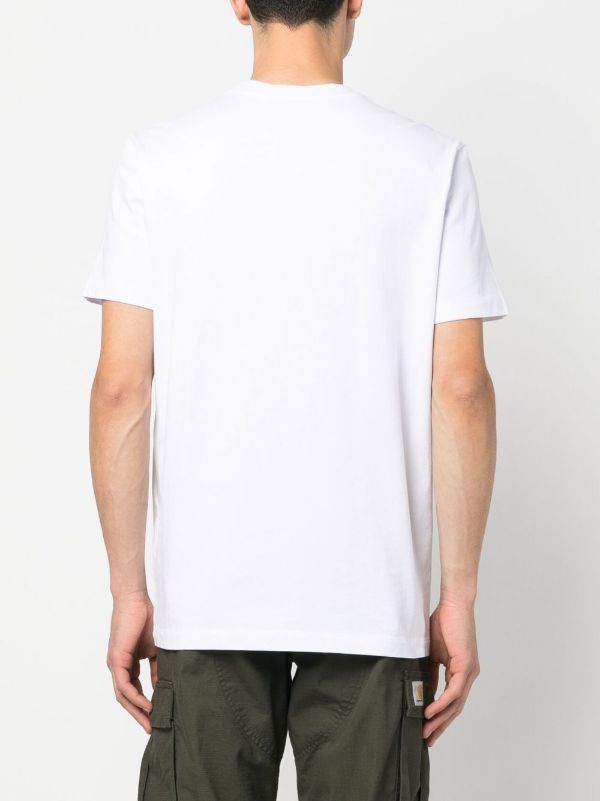 Moncler White Flocked Cotton Logo T-shirt | Browns T-Shirts