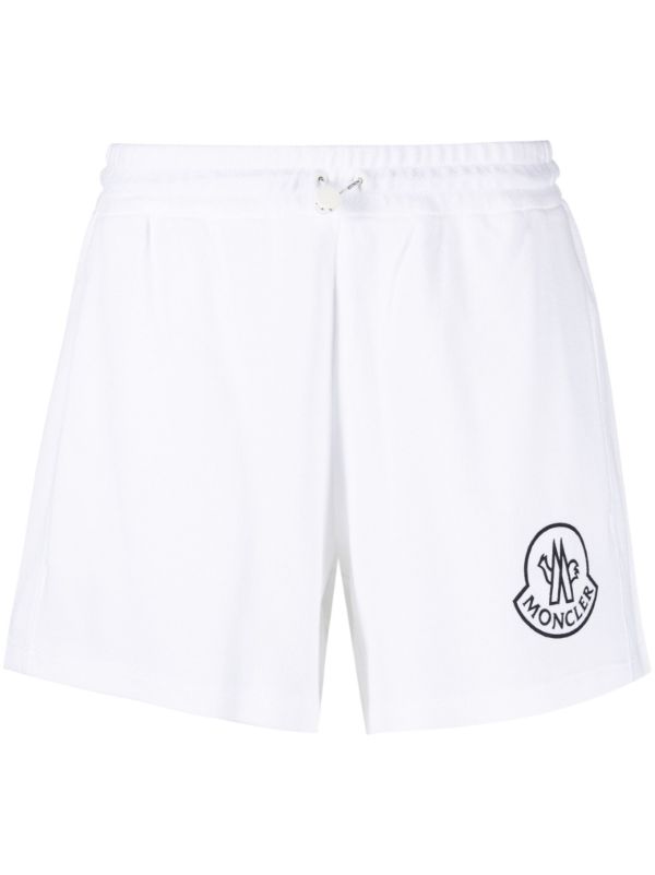Moncler White Logo Print Cotton Shorts | Browns Sport Shorts