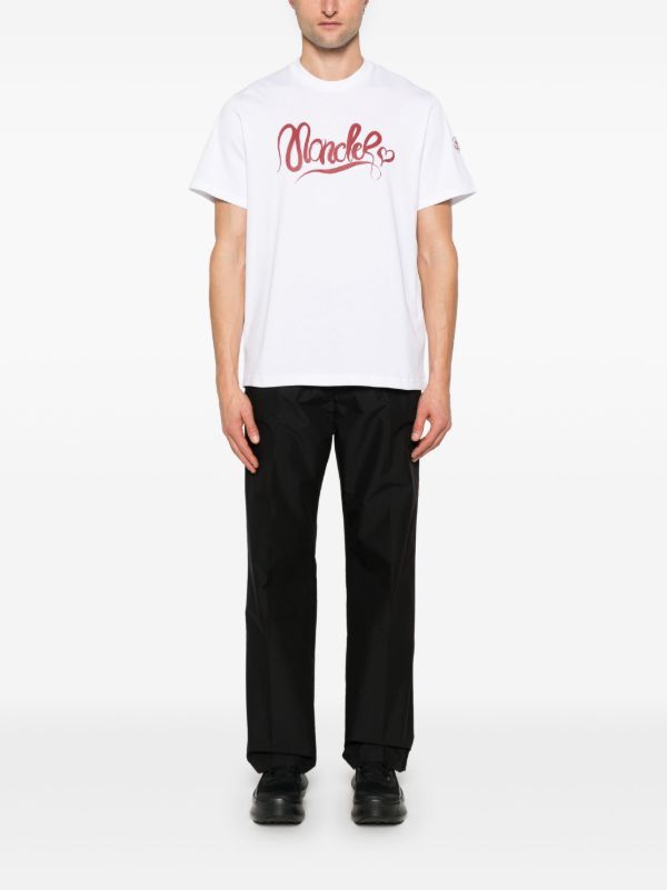 Moncler White Logo-Print T-Shirt | Browns T-Shirts
