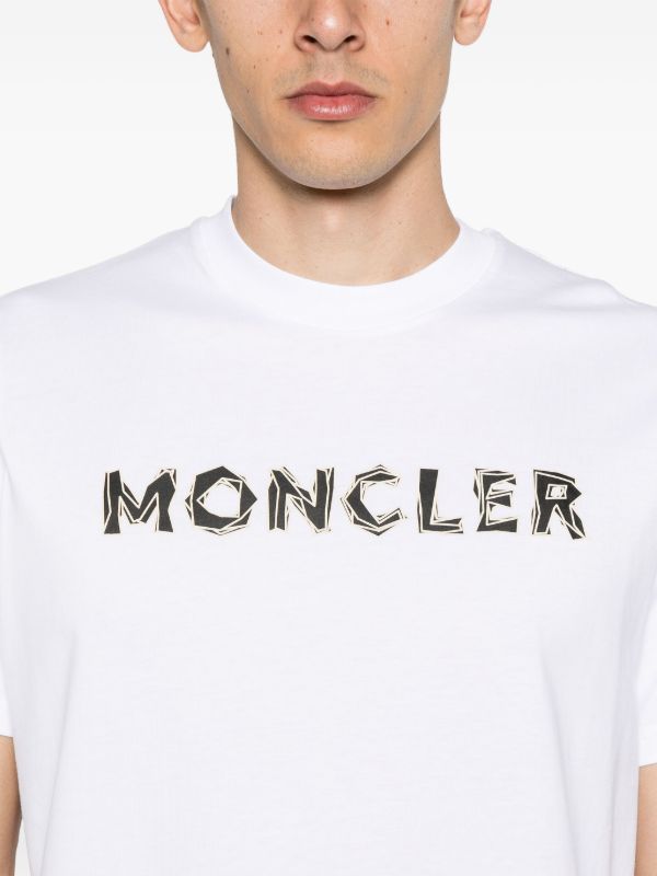 Moncler White Logo-Print T-Shirt | Browns T-Shirts