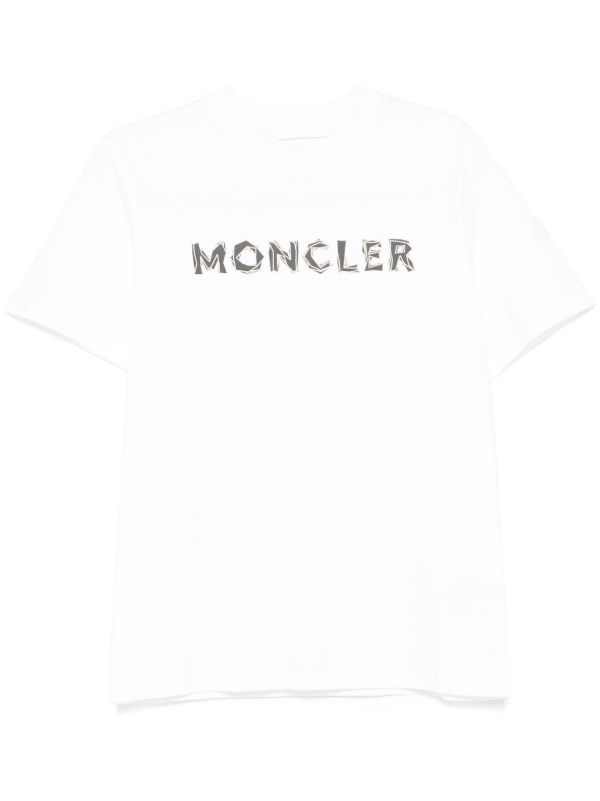 Moncler White Logo-Print T-Shirt | Browns T-Shirts