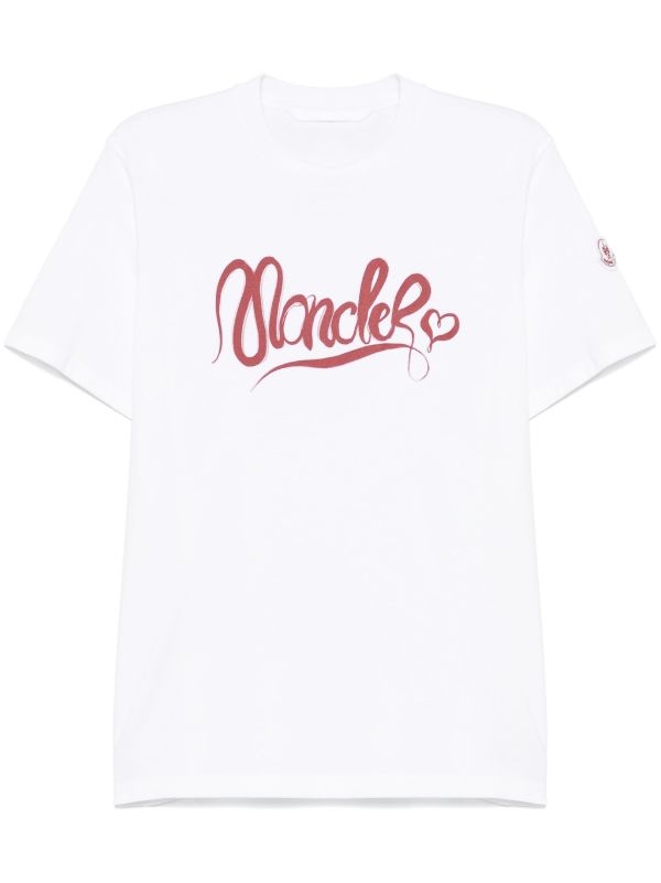 Moncler White Logo-Print T-Shirt | Browns T-Shirts