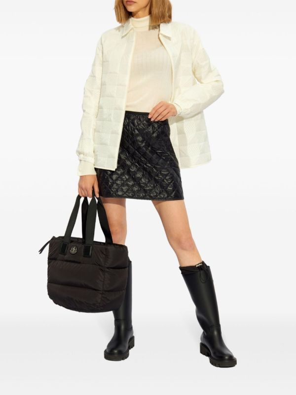 Moncler White Ribbed-Knit Roll-Neck Sweater | Browns Knitted Sweaters