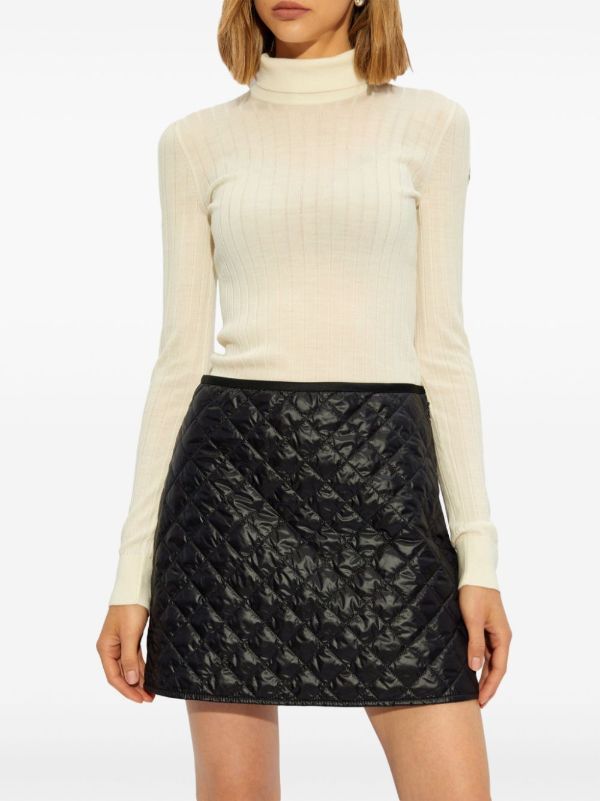 Moncler White Ribbed-Knit Roll-Neck Sweater | Browns Knitted Sweaters