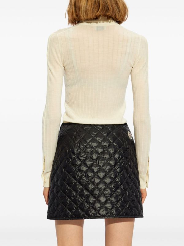 Moncler White Ribbed-Knit Roll-Neck Sweater | Browns Knitted Sweaters