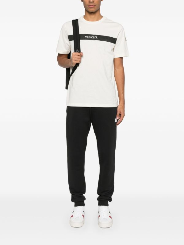 Moncler White Rubberised Logo-Print T-Shirt | Browns T-Shirts