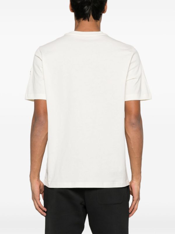 Moncler White Rubberised Logo-Print T-Shirt | Browns T-Shirts
