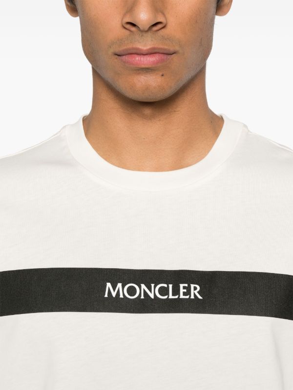 Moncler White Rubberised Logo-Print T-Shirt | Browns T-Shirts