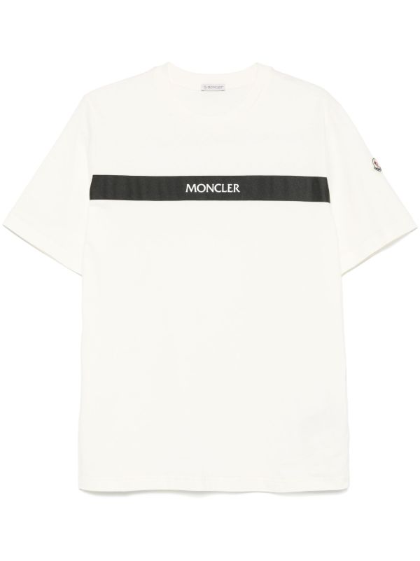 Moncler White Rubberised Logo-Print T-Shirt | Browns T-Shirts