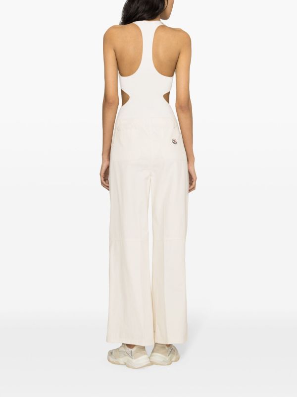 Moncler White Wide-Leg Cotton Trousers | Browns Wide-Leg Pants