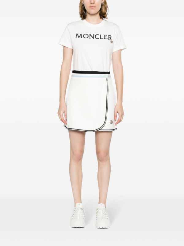 Moncler White Wrap Cotton Mini Skirt | Browns A-Line Skirts