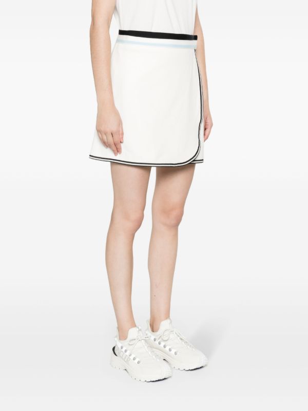 Moncler White Wrap Cotton Mini Skirt | Browns A-Line Skirts